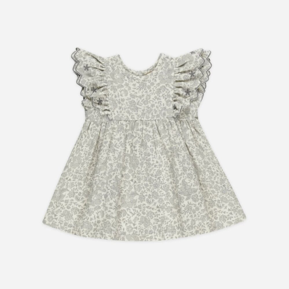 Quincy Mae Alina Dress in Blue Blossom Size 18-24 months